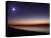 The Moon and Venus at Twilight from the Beach of Pinamar, Argentina-Stocktrek Images-Stretched Canvas