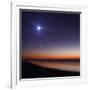 The Moon and Venus at Twilight from the Beach of Pinamar, Argentina-Stocktrek Images-Framed Art Print