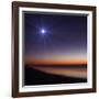 The Moon and Venus at Twilight from the Beach of Pinamar, Argentina-Stocktrek Images-Framed Art Print