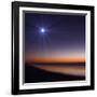 The Moon and Venus at Twilight from the Beach of Pinamar, Argentina-Stocktrek Images-Framed Art Print