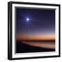 The Moon and Venus at Twilight from the Beach of Pinamar, Argentina-Stocktrek Images-Framed Art Print