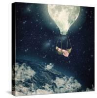 The Moon Carries Me Away-Paula Belle Flores-Stretched Canvas