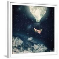 The Moon Carries Me Away-Paula Belle Flores-Framed Premium Giclee Print