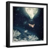 The Moon Carries Me Away-Paula Belle Flores-Framed Art Print