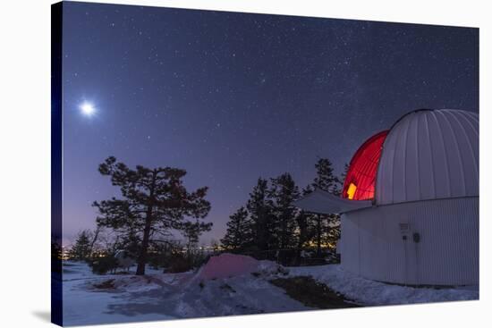 The Moon Lights up the Observatory Containing the Schulman Telescope on Mount Lemmon during their S-John A Davis-Stretched Canvas