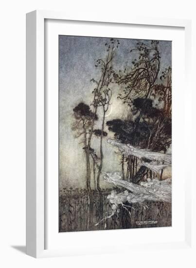 ..The Moon, Like to a Silver Bow New-Bent in Heaven-Arthur Rackham-Framed Giclee Print