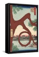 The Moon Pine on the Temple Precincts at Ueno-Ando Hiroshige-Framed Stretched Canvas