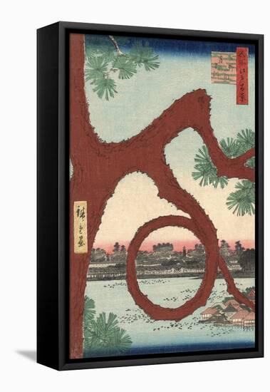 The Moon Pine on the Temple Precincts at Ueno-Ando Hiroshige-Framed Stretched Canvas