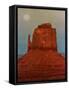 The Moon Rises Over a Butte Known at the Mitten at Monument Valley Navajo Tribal Park-null-Framed Stretched Canvas