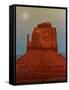 The Moon Rises Over a Butte Known at the Mitten at Monument Valley Navajo Tribal Park-null-Framed Stretched Canvas