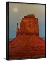 The Moon Rises Over a Butte Known at the Mitten at Monument Valley Navajo Tribal Park-null-Framed Photographic Print