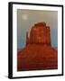 The Moon Rises Over a Butte Known at the Mitten at Monument Valley Navajo Tribal Park-null-Framed Photographic Print