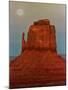 The Moon Rises Over a Butte Known at the Mitten at Monument Valley Navajo Tribal Park-null-Mounted Photographic Print