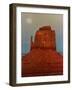 The Moon Rises Over a Butte Known at the Mitten at Monument Valley Navajo Tribal Park-null-Framed Photographic Print