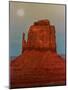 The Moon Rises Over a Butte Known at the Mitten at Monument Valley Navajo Tribal Park-null-Mounted Photographic Print