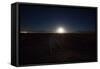 The Moon Rises over a Dead Train Line in Uyuni-Alex Saberi-Framed Stretched Canvas