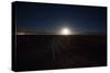 The Moon Rises over a Dead Train Line in Uyuni-Alex Saberi-Stretched Canvas