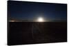 The Moon Rises over a Dead Train Line in Uyuni-Alex Saberi-Stretched Canvas