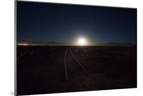 The Moon Rises over a Dead Train Line in Uyuni-Alex Saberi-Mounted Photographic Print