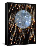 The Moon's Disk Seen During Fireworks Marking the Defender of the Fatherland Day-null-Framed Stretched Canvas