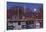 The Moon Sets Behind the Fishing Pier in Portsmouth, New Hampshire-Jerry & Marcy Monkman-Framed Photographic Print