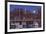 The Moon Sets Behind the Fishing Pier in Portsmouth, New Hampshire-Jerry & Marcy Monkman-Framed Photographic Print