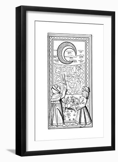 The Moon, Tarot Card, 14th Century-null-Framed Giclee Print