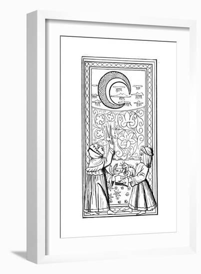 The Moon, Tarot Card, 14th Century-null-Framed Giclee Print