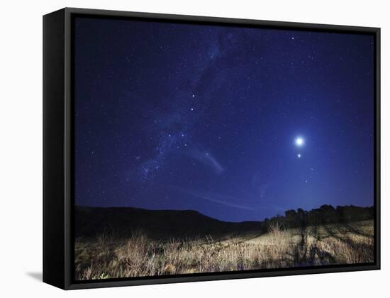 The Moon, Venus, Mars and Spica in a Quadruple Conjunction-Stocktrek Images-Framed Stretched Canvas