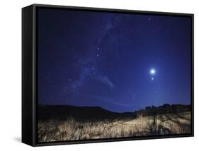 The Moon, Venus, Mars and Spica in a Quadruple Conjunction-Stocktrek Images-Framed Stretched Canvas