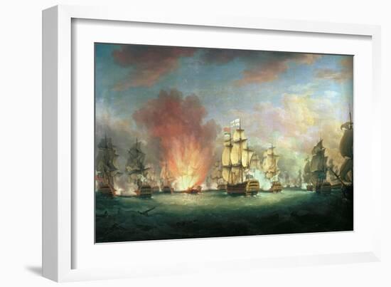 The Moonlight Battle: the Battle off Cape St. Vincent, 16th January 1780-Richard Paton-Framed Giclee Print