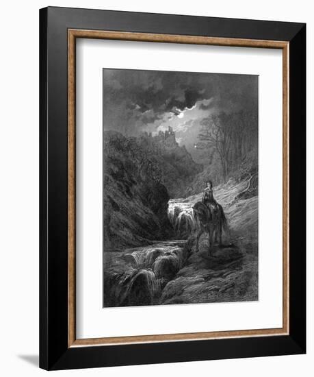 The Moonlight Ride, Illustration from 'Idylls of the King' by Alfred Tennyson, 1868-Gustave Doré-Framed Giclee Print