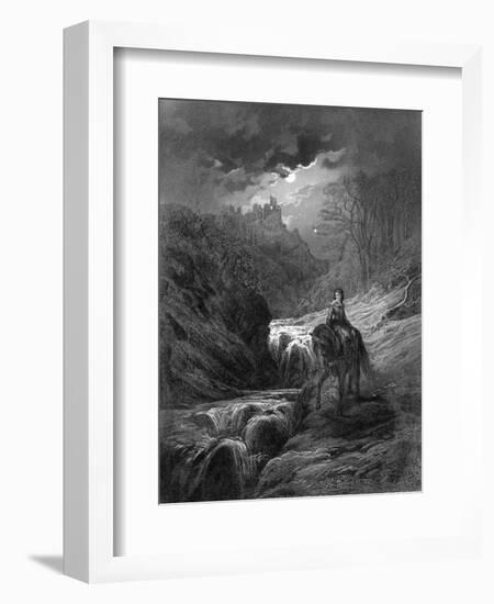 The Moonlight Ride, Illustration from 'Idylls of the King' by Alfred Tennyson, 1868-Gustave Doré-Framed Giclee Print