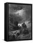 The Moonlight Ride, Illustration from 'Idylls of the King' by Alfred Tennyson, 1868-Gustave Doré-Framed Stretched Canvas