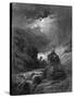 The Moonlight Ride, Illustration from 'Idylls of the King' by Alfred Tennyson, 1868-Gustave Doré-Stretched Canvas