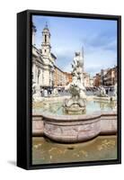 The Moor Fountain (Fontana Del Moro), Piazza Navona, UNESCO World Heritage Site, Rome, Lazio-Nico Tondini-Framed Stretched Canvas