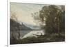 The Moored Boatman: Souvenir of an Italian Lake, 1861-Jean-Baptiste-Camille Corot-Framed Giclee Print