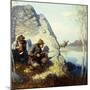 The Moose Call, (Oil on Canvas)-Newell Convers Wyeth-Mounted Giclee Print