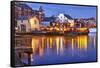 The Moran Tugboats on the Portsmouth, New Hampshire Waterfront-Jerry & Marcy Monkman-Framed Stretched Canvas