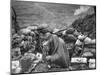 The Morning After an Enemy Attack, Two Men Relaxing in a Sandbagged Position-Michael Rougier-Mounted Photographic Print