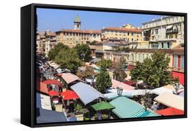 The Morning Fruit and Vegetable Market-Amanda Hall-Framed Stretched Canvas