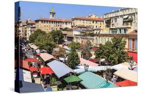 The Morning Fruit and Vegetable Market-Amanda Hall-Stretched Canvas