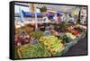 The Morning Fruit and Vegetable Market-Amanda Hall-Framed Stretched Canvas