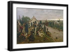 The Morning of the Battle of Waterloo: the French Await Napoleon's Orders, 1876-Ernest Crofts-Framed Giclee Print