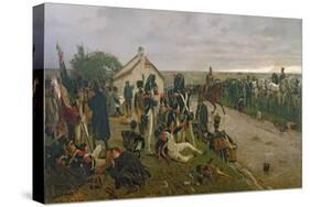 The Morning of the Battle of Waterloo: the French Await Napoleon's Orders, 1876-Ernest Crofts-Stretched Canvas