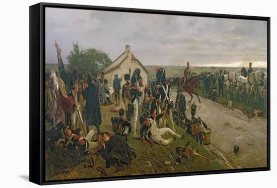 The Morning of the Battle of Waterloo: the French Await Napoleon's Orders, 1876-Ernest Crofts-Framed Stretched Canvas