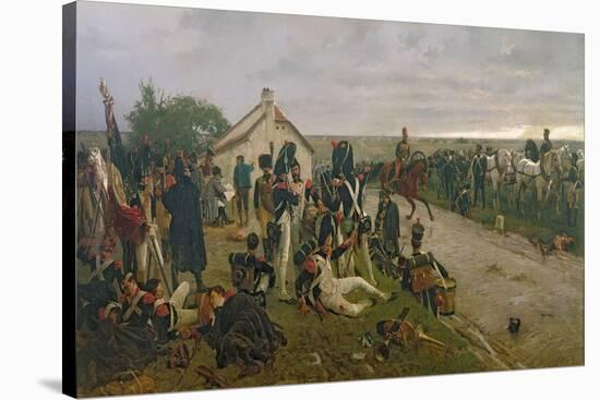The Morning of the Battle of Waterloo: the French Await Napoleon's Orders, 1876-Ernest Crofts-Stretched Canvas