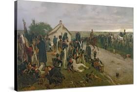 The Morning of the Battle of Waterloo: the French Await Napoleon's Orders, 1876-Ernest Crofts-Stretched Canvas