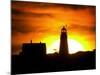 The Morning Sky is Set Ablaze by the Rising Sun Behind Wood Island Light-null-Mounted Photographic Print