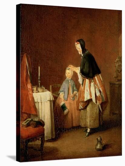 The Morning Toilet-Jean-Baptiste Simeon Chardin-Stretched Canvas